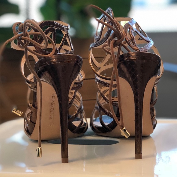 Alexandre Birman Melody Strappy Heels in Bronze 37 - Picture 4 of 7